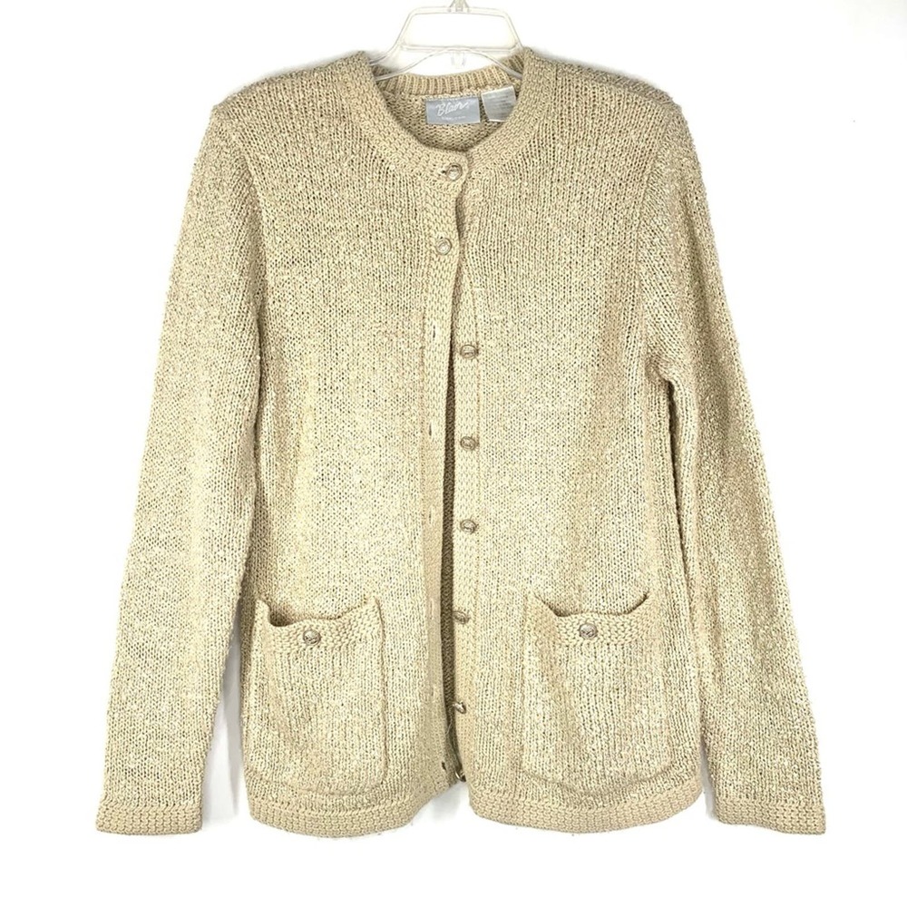 LAST CHANCE! Vintage 90s Retro 60s Crewneck Cardigan with Pockets